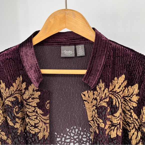 Chico’s Womens Travelers Velvet Burnout Jacket Size 12/14 Open Front Cardigan - Picture 5 of 9